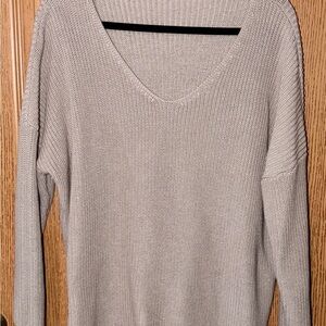 Women's V-Neck Sweater Large- Apricot
